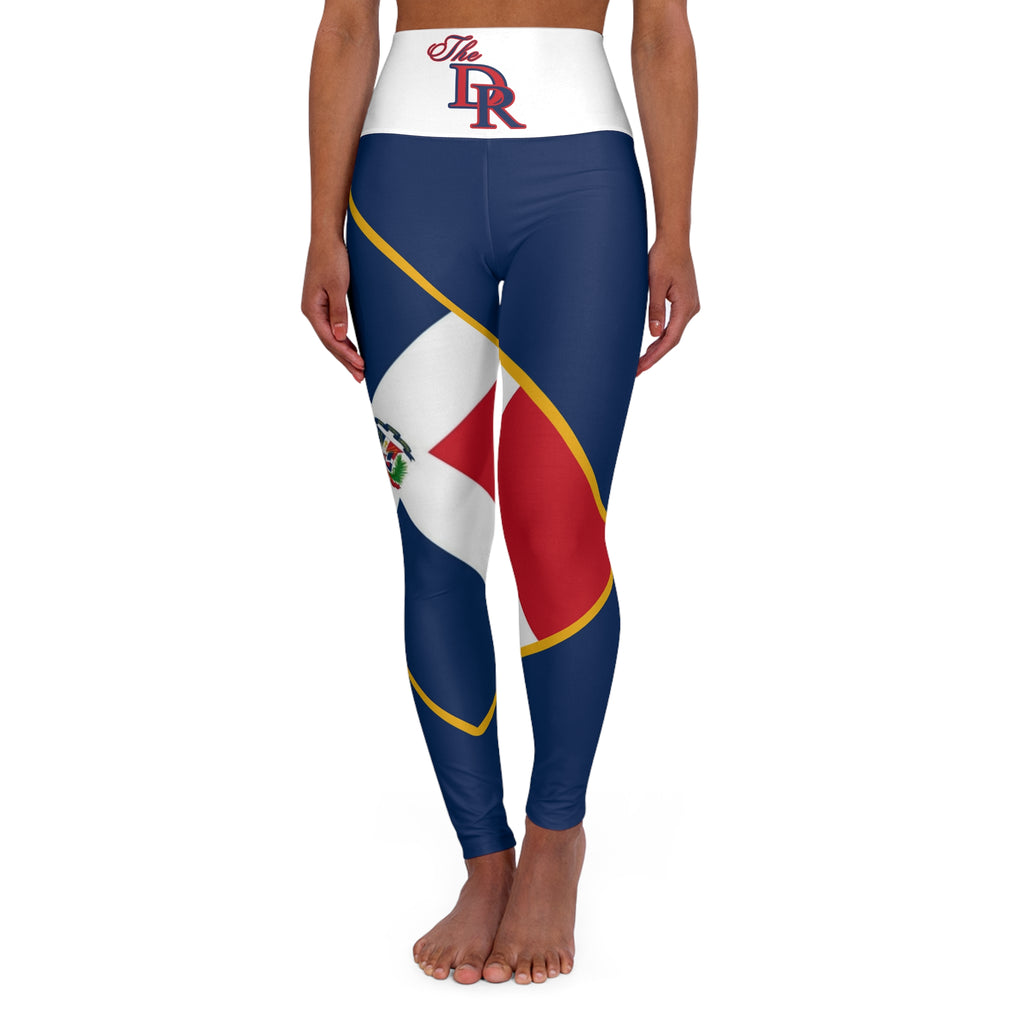 Dominican Republic Flag High Waisted Yoga Leggings