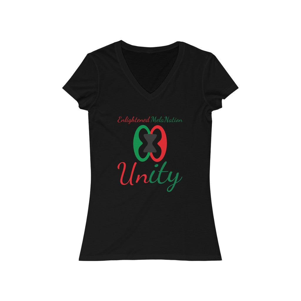 "E.M. Unity"  Ladies Cut V-Neck Tee