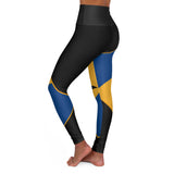 Barbados Flag High Waisted Yoga Leggings (AOP)