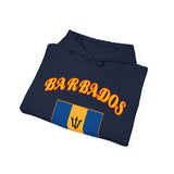 Barbados Flag Hoodie — Retro Script Barbados Pullover with Trident Emblem