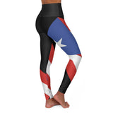 Puerto Rico Flag High Waisted Yoga Leggings (AOP)