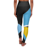 Saint Lucia Flag High Waisted Yoga Leggings (AOP)