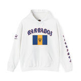 Barbados Flag Hoodie — Retro Script Barbados Pullover with Trident Emblem