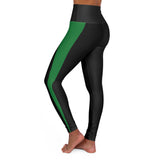 E.M. Vertical Stripes High Waisted Yoga Leggings (BLACK)