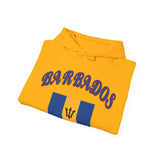 Barbados Flag Hoodie — Retro Script Barbados Pullover with Trident Emblem