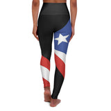 Puerto Rico Flag High Waisted Yoga Leggings (AOP)