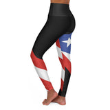 Puerto Rico Flag High Waisted Yoga Leggings (AOP)