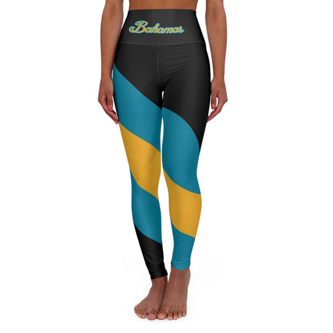 Bahamas Flag High Waisted Yoga Leggings (AOP)